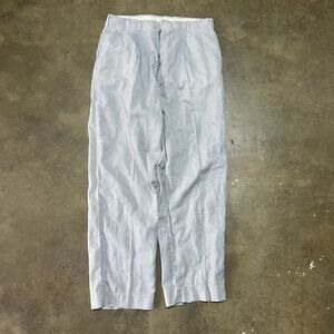 Vintage 50s Blue/White Striped Nylon Seersucker Pants 30x27